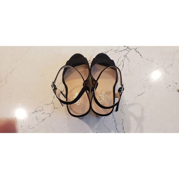 CHARLES BY CHARLES DAVID LAMBERT CORK WEDGE SANDAL SZ 9.5 NWOB - Picture 4 of 11